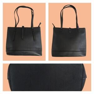 Darcy Marks London Black Tote Bag 11x11 Faux Leather Classic Purse